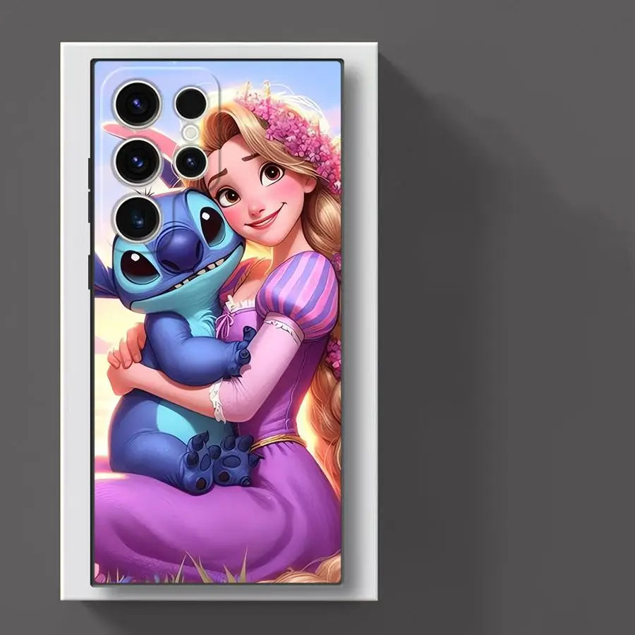 Soft Funda Back Phone Cover Case for Samsung Galaxy S21 S21+ S25 Ultra S25+ S24+ S20 FE S24 S22 Plus S23 Disney Cute Stitch