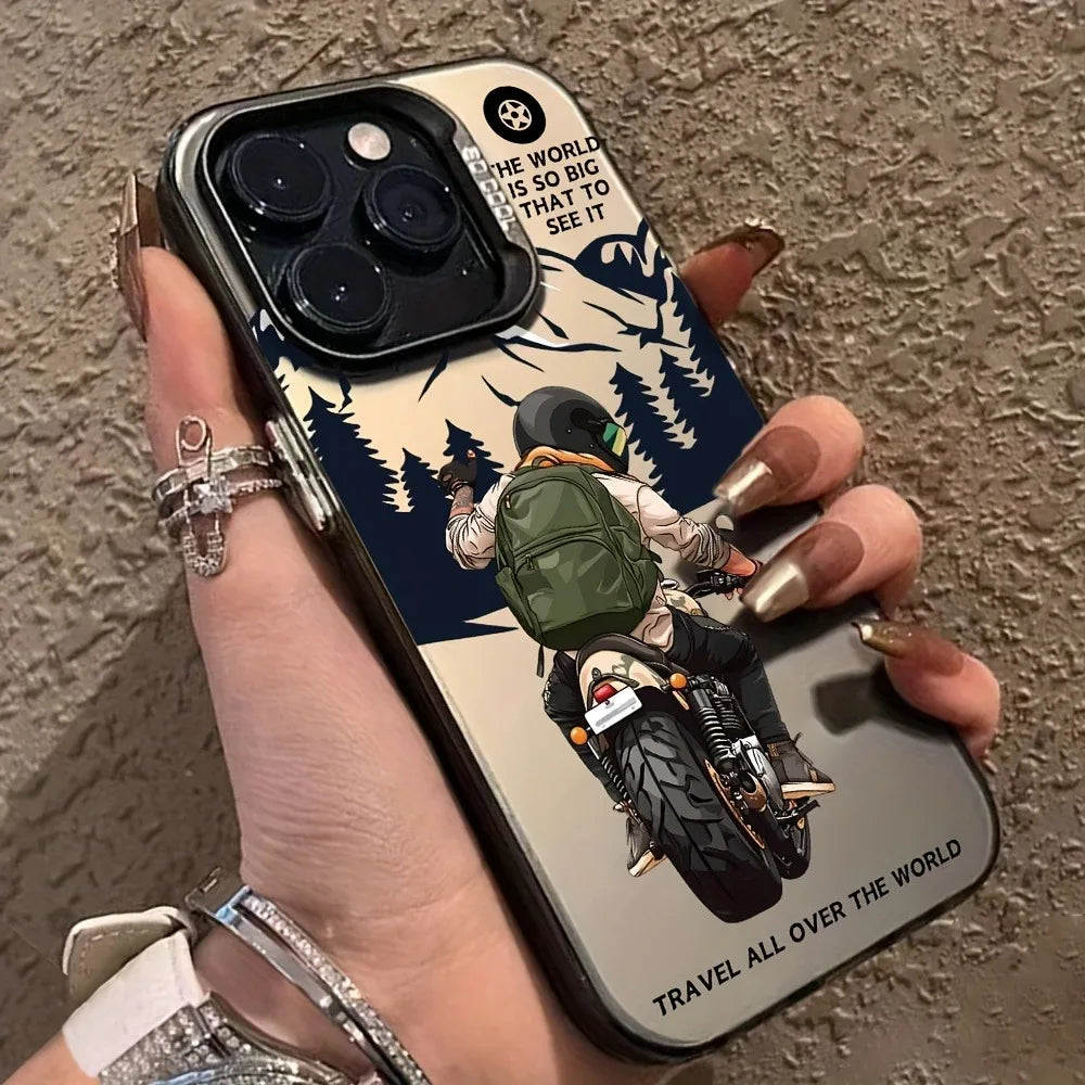 A Trendy Motorcycle-Themed Phone Case For Samsung S24 FE Cases Galaxy S25 S23 Ultra S21 Plus S22 A56 A36 A55 A35 A54 A52S Cover