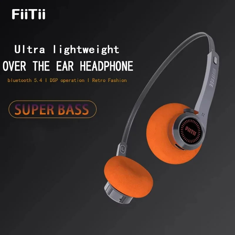 MIFO FIITII HiFiFree Over Ear bluetooth 5.4 Retro headphones Long Battery Life Retro Bass Handfree Open Sports Headphones