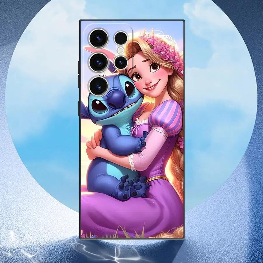 Soft Funda Back Phone Cover Case for Samsung Galaxy S21 S21+ S25 Ultra S25+ S24+ S20 FE S24 S22 Plus S23 Disney Cute Stitch