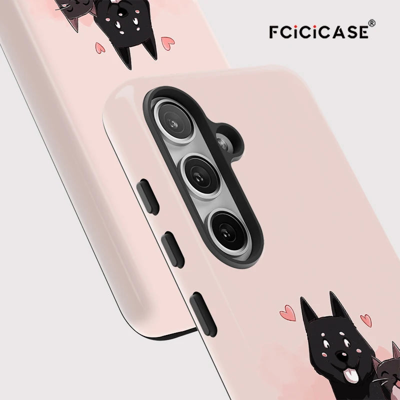 Fcicicase Cute Animals Dog Cat Pattern Phone Case For Samsung Galaxy A16 A56 A26 5G A36 A 36 Acrylic Soft Dual Layer Cover