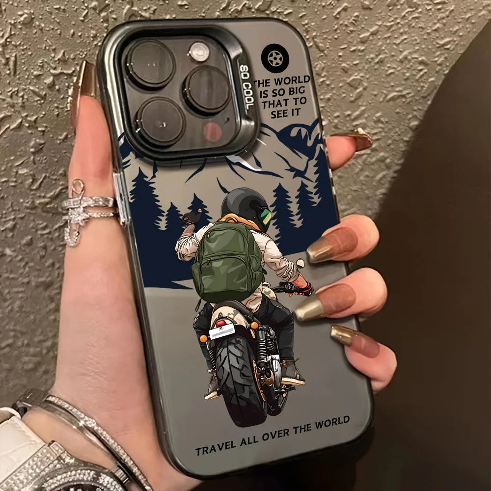 A Trendy Motorcycle-Themed Phone Case For Samsung S24 FE Cases Galaxy S25 S23 Ultra S21 Plus S22 A56 A36 A55 A35 A54 A52S Cover