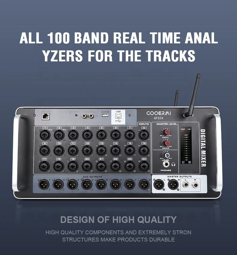 ASF24 Professional 24-Channel Digital Rack Mixer Audio Mixer DSP Mixer with WIFI Recording Console