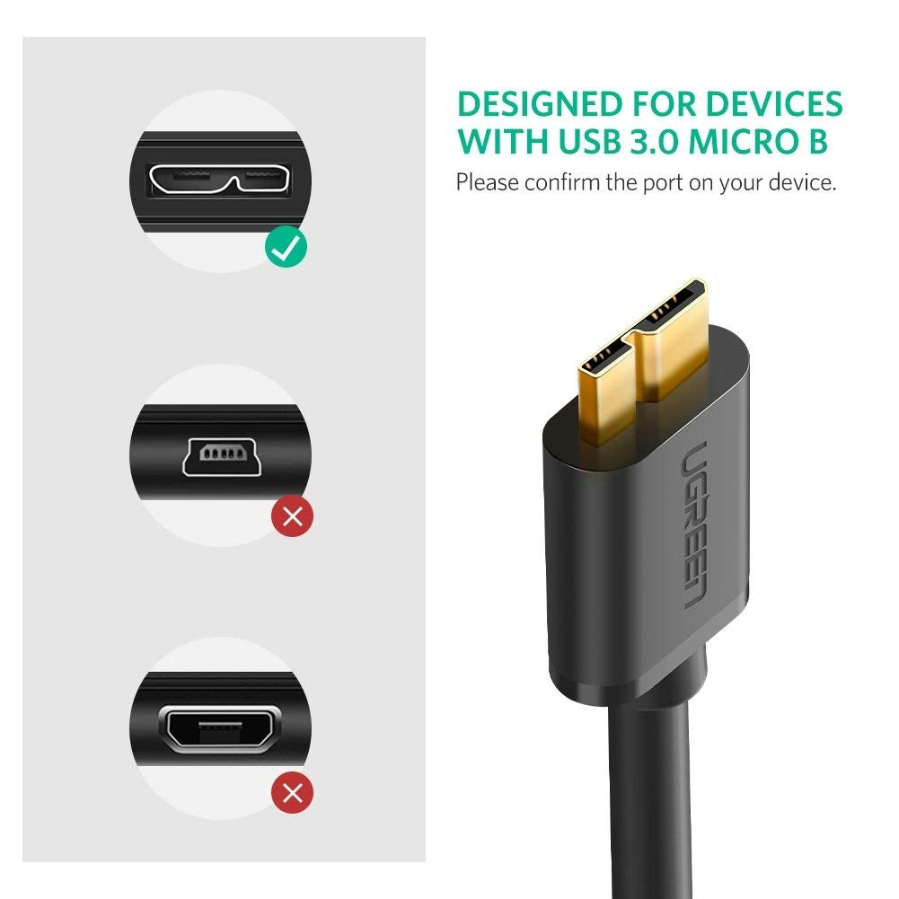 NNEDSZ 3.0 A Male to Micro USB 3.0 Male Cable 2m (Black) 10843