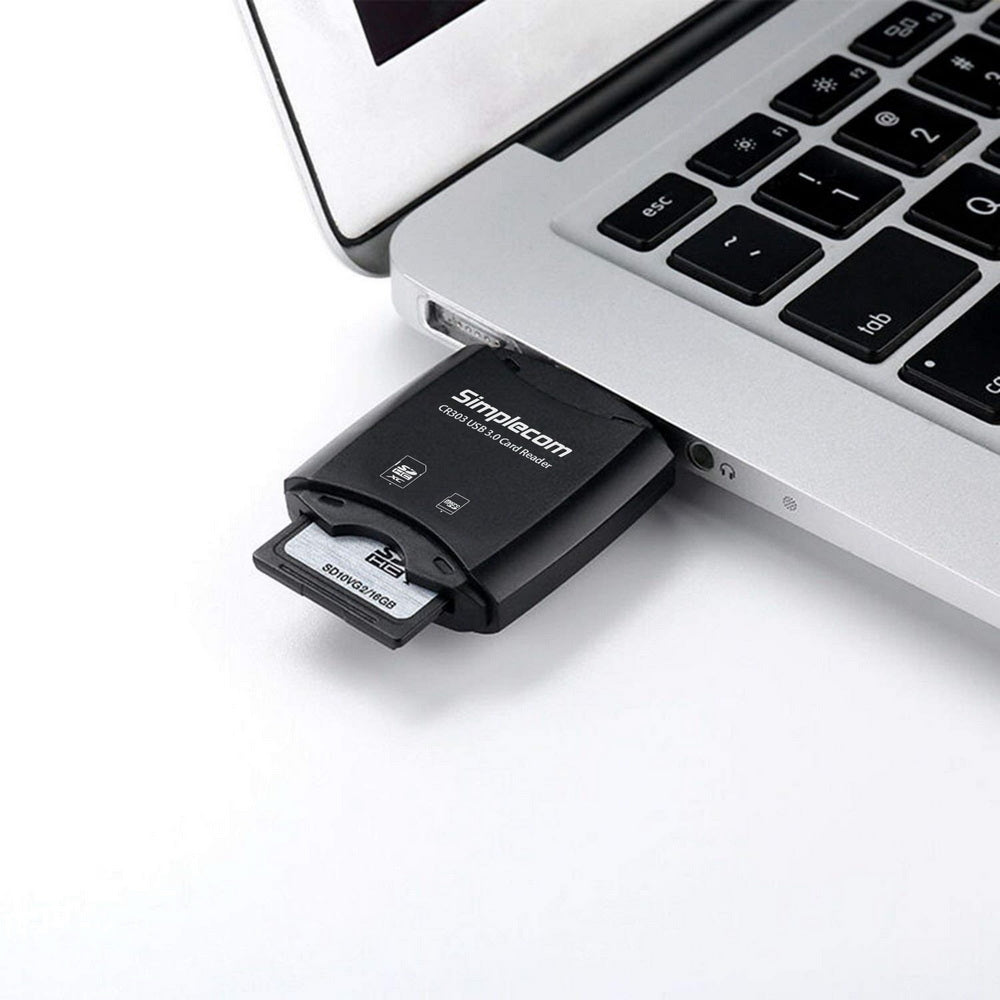 NNEDSZ CR303 2 Slot SuperSpeed USB 3.0 Card Reader with Dual Caps