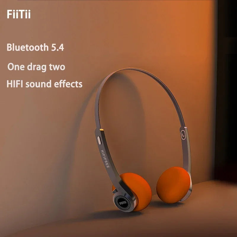 MIFO FIITII HiFiFree Over Ear bluetooth 5.4 Retro headphones Long Battery Life Retro Bass Handfree Open Sports Headphones