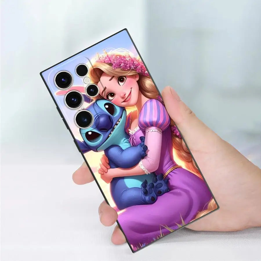 Soft Funda Back Phone Cover Case for Samsung Galaxy S21 S21+ S25 Ultra S25+ S24+ S20 FE S24 S22 Plus S23 Disney Cute Stitch