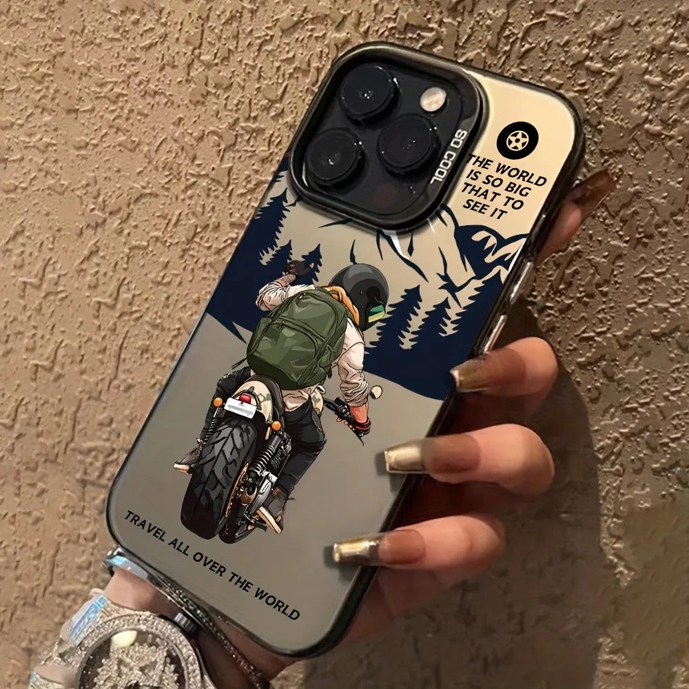A Trendy Motorcycle-Themed Phone Case For Samsung S24 FE Cases Galaxy S25 S23 Ultra S21 Plus S22 A56 A36 A55 A35 A54 A52S Cover