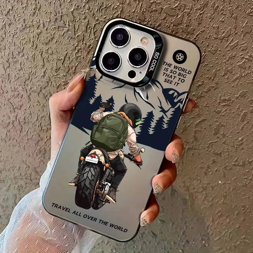 A Trendy Motorcycle-Themed Phone Case For Samsung S24 FE Cases Galaxy S25 S23 Ultra S21 Plus S22 A56 A36 A55 A35 A54 A52S Cover