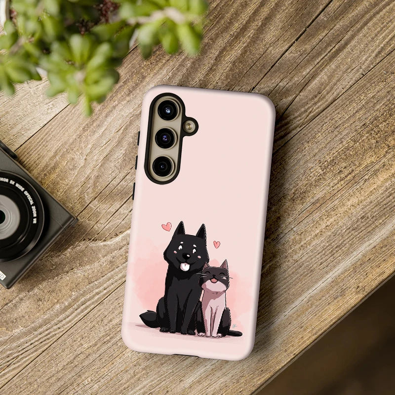 Fcicicase Cute Animals Dog Cat Pattern Phone Case For Samsung Galaxy A16 A56 A26 5G A36 A 36 Acrylic Soft Dual Layer Cover