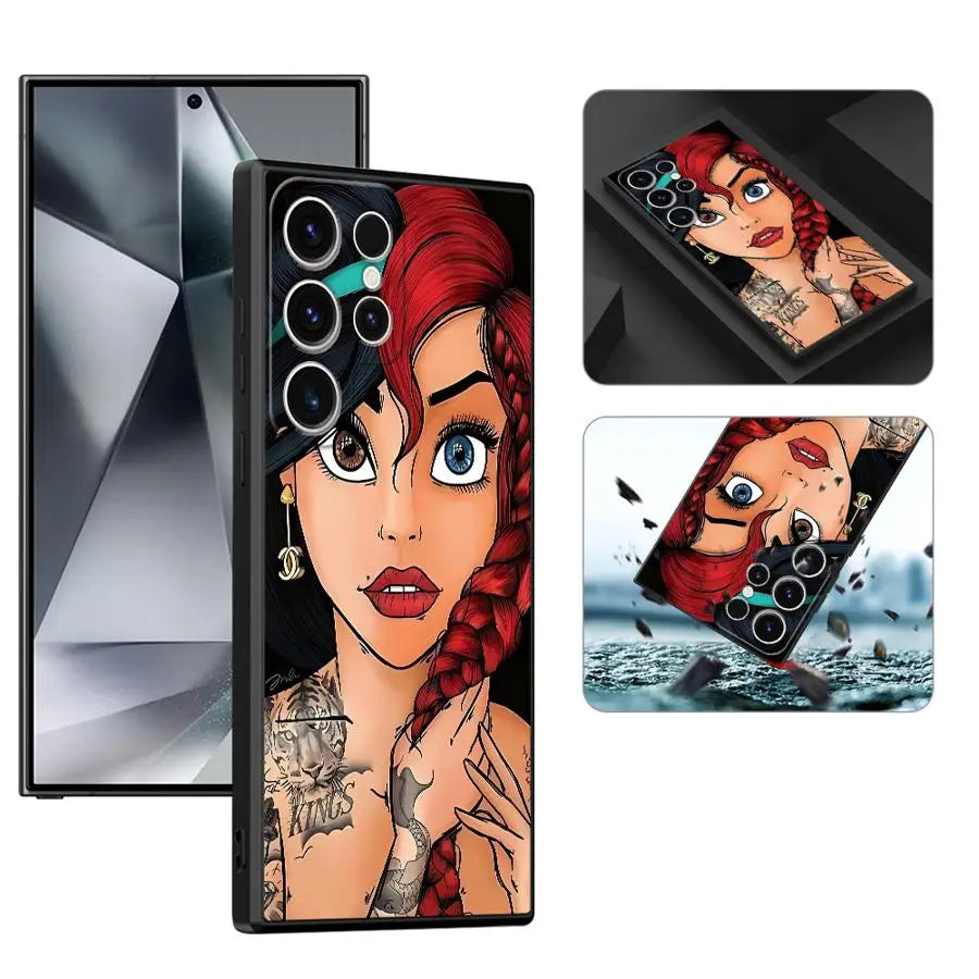 Soft Funda Back Phone Cover Case for Samsung Galaxy S22 Plus S21+ S25+ S24+ S23 FE S24 S20 S25 Ultra S21 Tattoo Disney