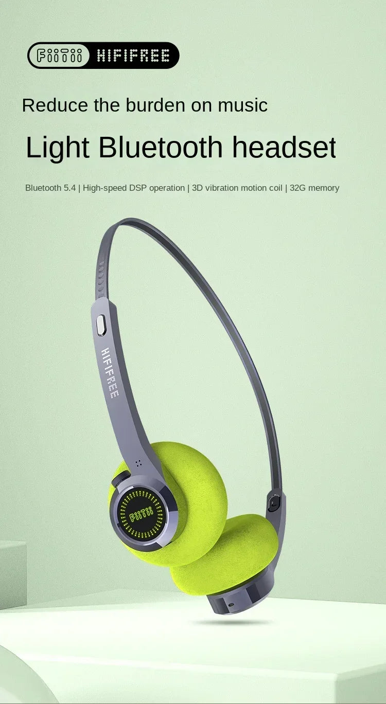 MIFO FIITII HiFiFree Over Ear bluetooth 5.4 Retro headphones Long Battery Life Retro Bass Handfree Open Sports Headphones